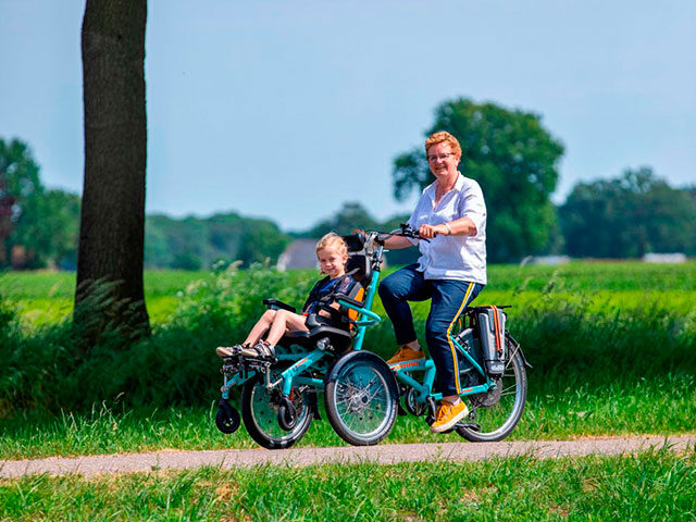 Bicicleta OPair con silla de ruedas incorporada
