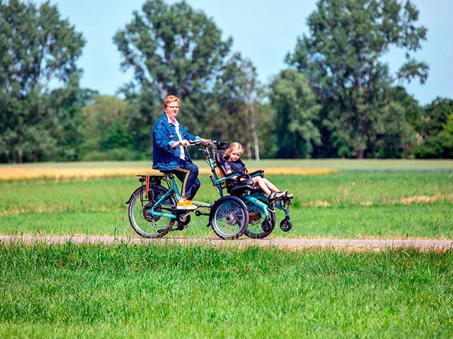 Bicicleta OPair con silla de ruedas incorporada